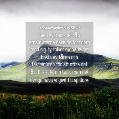 Picture 04 - 1 Samuelsboken 15:15 SV1917 - Saul svarade: »Från amalekiterna hava de fört - Bible Verse Picture