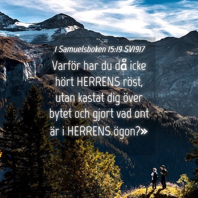 Picture 04 - 1 Samuelsboken 15:19 SV1917 - Varför har du då icke hört HERRENS röst, utan - Bible Verse Picture