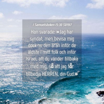 Picture 04 - 1 Samuelsboken 15:30 SV1917 - Han svarade: »Jag har syndat; men bevisa mig - Bible Verse Picture