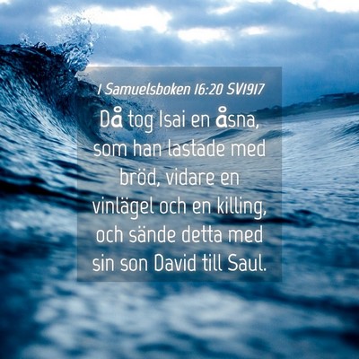 Picture 04 - 1 Samuelsboken 16:20 SV1917 - Då tog Isai en åsna, som han lastade med bröd, - Bible Verse Picture
