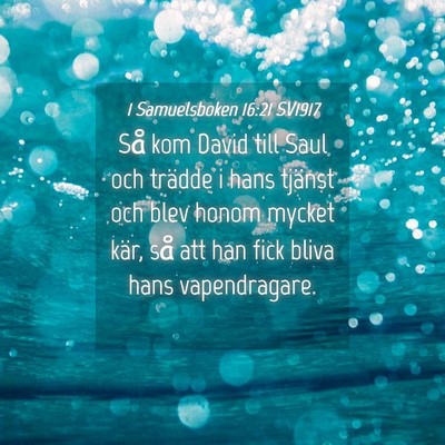 Picture 04 - 1 Samuelsboken 16:21 SV1917 - Så kom David till Saul och trädde i hans - Bible Verse Picture