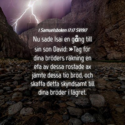 Picture 04 - 1 Samuelsboken 17:17 SV1917 - Nu sade Isai en gång till sin son David: »Tag - Bible Verse Picture