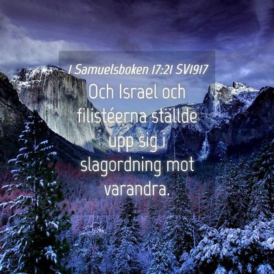 Picture 04 - 1 Samuelsboken 17:21 SV1917 - Och Israel och filistéerna ställde upp sig i - Bible Verse Picture