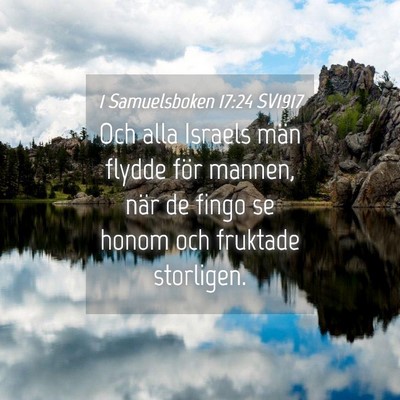 Picture 04 - 1 Samuelsboken 17:24 SV1917 - Och alla Israels män flydde för mannen, när de - Bible Verse Picture