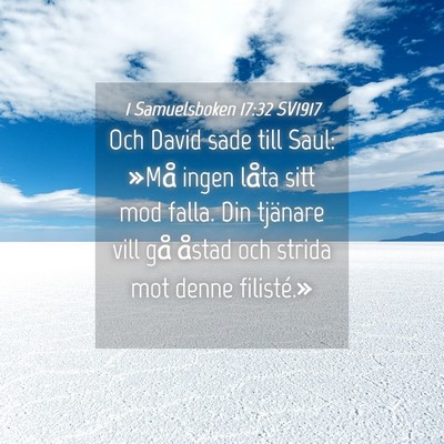 Picture 04 - 1 Samuelsboken 17:32 SV1917 - Och David sade till Saul: »Må ingen låta sitt - Bible Verse Picture