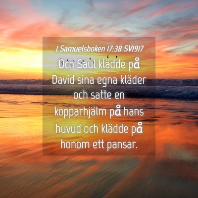 Picture 04 - 1 Samuelsboken 17:38 SV1917 - Och Saul klädde på David sina egna kläder och - Bible Verse Picture