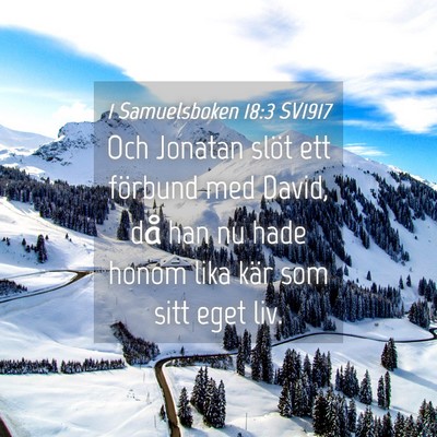 Picture 04 - 1 Samuelsboken 18:3 SV1917 - Och Jonatan slöt ett förbund med David, då han - Bible Verse Picture