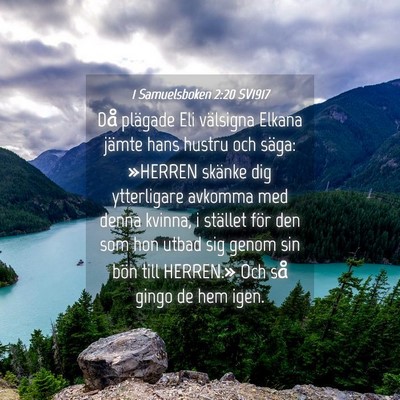 Picture 04 - 1 Samuelsboken 2:20 SV1917 - Då plägade Eli välsigna Elkana jämte hans - Bible Verse Picture