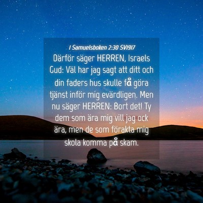 Picture 04 - 1 Samuelsboken 2:30 SV1917 - Därför säger HERREN, Israels Gud: Väl har jag - Bible Verse Picture