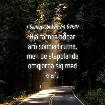 Picture 04 - 1 Samuelsboken 2:4 SV1917 - Hjältarnas bågar äro sönderbrutna, men de - Bible Verse Picture