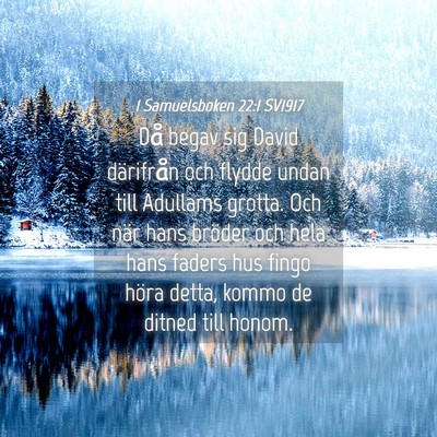 Picture 04 - 1 Samuelsboken 22:1 SV1917 - Då begav sig David därifrån och flydde undan - Bible Verse Picture
