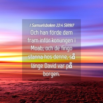 Picture 04 - 1 Samuelsboken 22:4 SV1917 - Och han förde dem fram inför konungen i Moab; - Bible Verse Picture