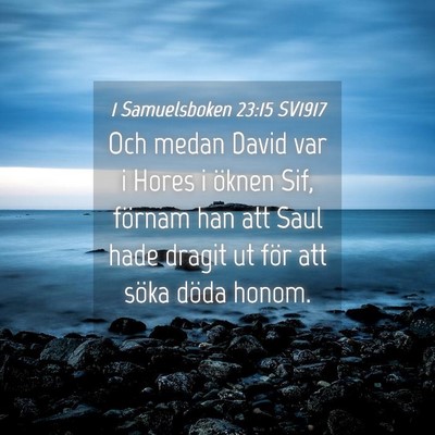 Picture 04 - 1 Samuelsboken 23:15 SV1917 - Och medan David var i Hores i öknen Sif, förnam - Bible Verse Picture