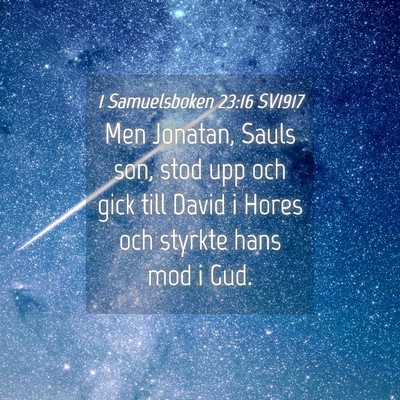 Picture 04 - 1 Samuelsboken 23:16 SV1917 - Men Jonatan, Sauls son, stod upp och gick till - Bible Verse Picture