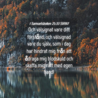 Picture 04 - 1 Samuelsboken 25:33 SV1917 - Och välsignat vare ditt förstånd, och - Bible Verse Picture