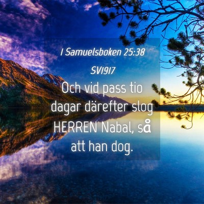 Picture 04 - 1 Samuelsboken 25:38 SV1917 - Och vid pass tio dagar därefter slog HERREN - Bible Verse Picture
