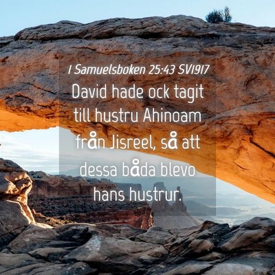 Picture 04 - 1 Samuelsboken 25:43 SV1917 - David hade ock tagit till hustru Ahinoam från - Bible Verse Picture