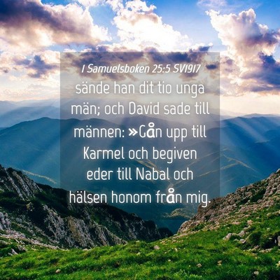 Picture 04 - 1 Samuelsboken 25:5 SV1917 - sände han dit tio unga män; och David sade till - Bible Verse Picture