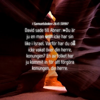 Picture 04 - 1 Samuelsboken 26:15 SV1917 - David sade till Abner: »Du är ju en man som - Bible Verse Picture