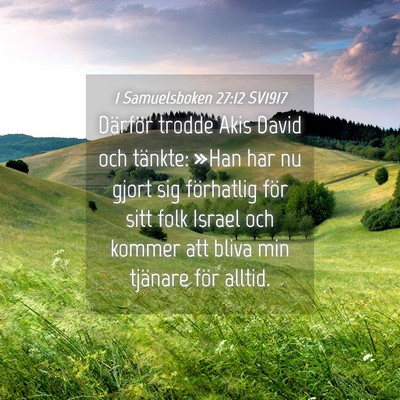 Picture 04 - 1 Samuelsboken 27:12 SV1917 - Därför trodde Akis David och tänkte: »Han har - Bible Verse Picture