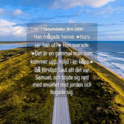 Picture 04 - 1 Samuelsboken 28:14 SV1917 - Han frågade henne: »Huru ser han ut?» Hon - Bible Verse Picture