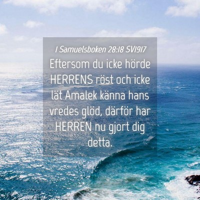 Picture 04 - 1 Samuelsboken 28:18 SV1917 - Eftersom du icke hörde HERRENS röst och icke - Bible Verse Picture