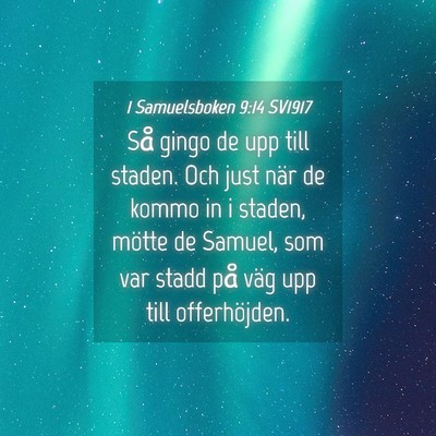 Picture 04 - 1 Samuelsboken 9:14 SV1917 - Så gingo de upp till staden. Och just när de - Bible Verse Picture