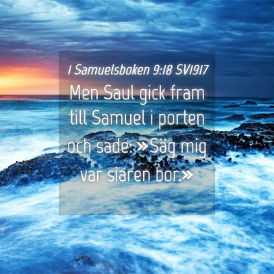 Picture 04 - 1 Samuelsboken 9:18 SV1917 - Men Saul gick fram till Samuel i porten och sade: - Bible Verse Picture