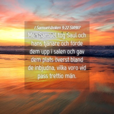 Picture 04 - 1 Samuelsboken 9:22 SV1917 - Men Samuel tog Saul och hans tjänare och förde - Bible Verse Picture