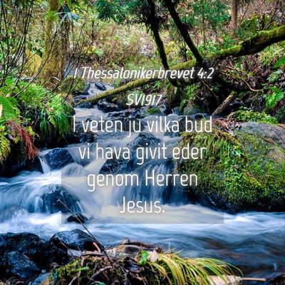 Picture 04 - 1 Thessalonikerbrevet 4:2 SV1917 - I veten ju vilka bud vi hava givit eder genom - Bible Verse Picture