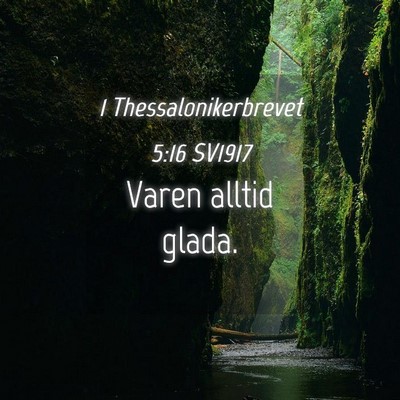 Picture 04 - 1 Thessalonikerbrevet 5:16 SV1917 - Varen alltid - Bible Verse Picture