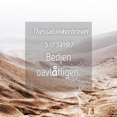 Picture 04 - 1 Thessalonikerbrevet 5:17 SV1917 - Bedjen - Bible Verse Picture