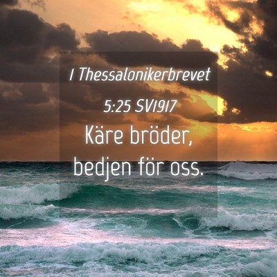 Picture 04 - 1 Thessalonikerbrevet 5:25 SV1917 - Käre bröder, bedjen för - Bible Verse Picture