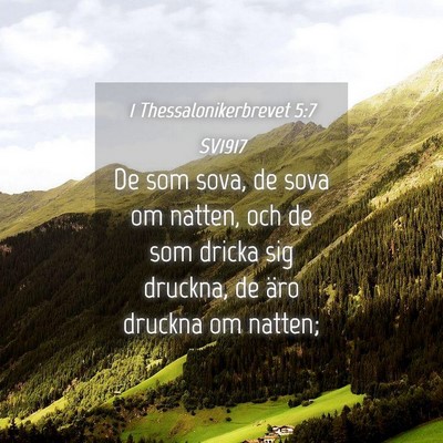 Picture 04 - 1 Thessalonikerbrevet 5:7 SV1917 - De som sova, de sova om natten, och de som dricka - Bible Verse Picture