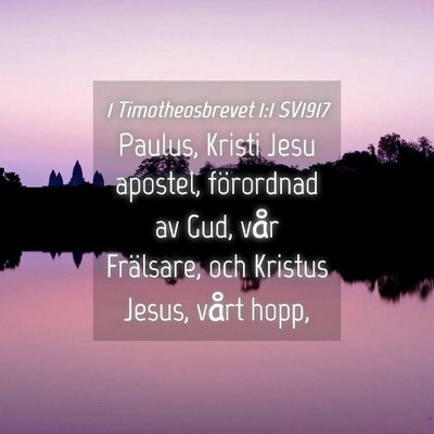 Picture 04 - 1 Timotheosbrevet 1:1 SV1917 - Paulus, Kristi Jesu apostel, förordnad av Gud, - Bible Verse Picture