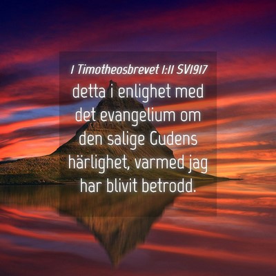 Picture 04 - 1 Timotheosbrevet 1:11 SV1917 - detta i enlighet med det evangelium om den salige - Bible Verse Picture