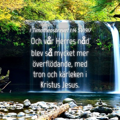 Picture 04 - 1 Timotheosbrevet 1:14 SV1917 - Och vår Herres nåd blev så mycket mer - Bible Verse Picture