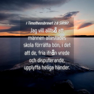 Picture 04 - 1 Timotheosbrevet 2:8 SV1917 - Jag vill alltså att männen allestädes skola - Bible Verse Picture