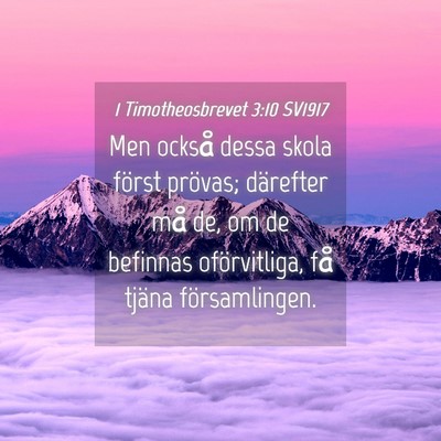 Picture 04 - 1 Timotheosbrevet 3:10 SV1917 - Men också dessa skola först prövas; därefter - Bible Verse Picture