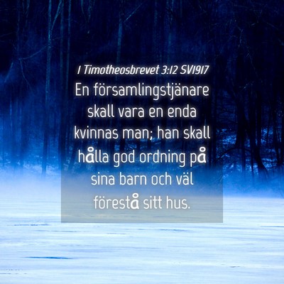 Picture 04 - 1 Timotheosbrevet 3:12 SV1917 - En församlingstjänare skall vara en enda - Bible Verse Picture
