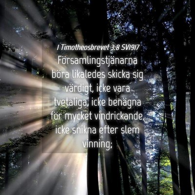 Picture 04 - 1 Timotheosbrevet 3:8 SV1917 - Församlingstjänarna böra likaledes skicka sig - Bible Verse Picture