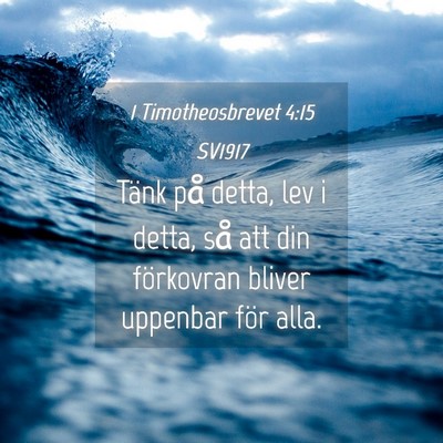 Picture 04 - 1 Timotheosbrevet 4:15 SV1917 - Tänk på detta, lev i detta, så att din - Bible Verse Picture