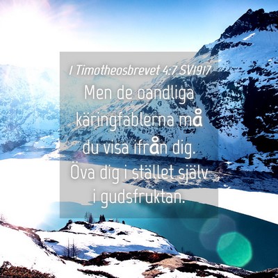Picture 04 - 1 Timotheosbrevet 4:7 SV1917 - Men de oandliga käringfablerna må du visa - Bible Verse Picture