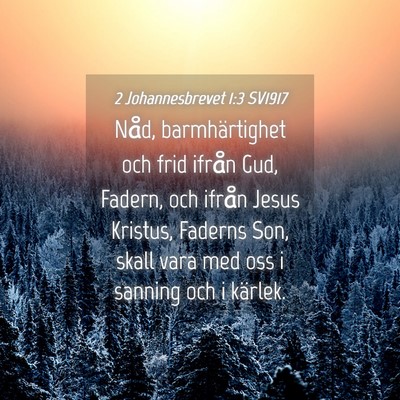 Picture 04 - 2 Johannesbrevet 1:3 SV1917 - Nåd, barmhärtighet och frid ifrån Gud, Fadern, - Bible Verse Picture