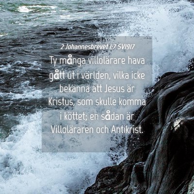 Picture 04 - 2 Johannesbrevet 1:7 SV1917 - Ty många villolärare hava gått ut i världen, - Bible Verse Picture