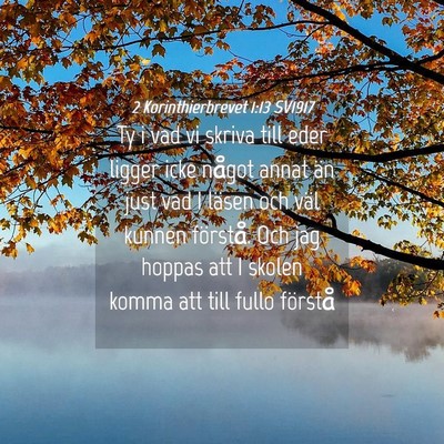 Picture 04 - 2 Korinthierbrevet 1:13 SV1917 - Ty i vad vi skriva till eder ligger icke något - Bible Verse Picture