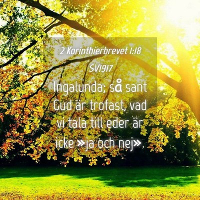 Picture 04 - 2 Korinthierbrevet 1:18 SV1917 - Ingalunda; så sant Gud är trofast, vad vi tala - Bible Verse Picture