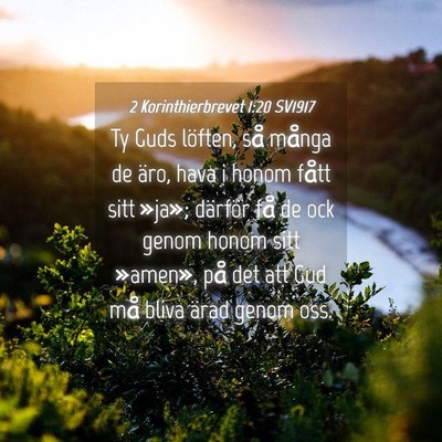 Picture 04 - 2 Korinthierbrevet 1:20 SV1917 - Ty Guds löften, så många de äro, hava i honom - Bible Verse Picture
