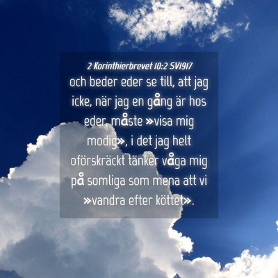 Picture 04 - 2 Korinthierbrevet 10:2 SV1917 - och beder eder se till, att jag icke, när jag en - Bible Verse Picture