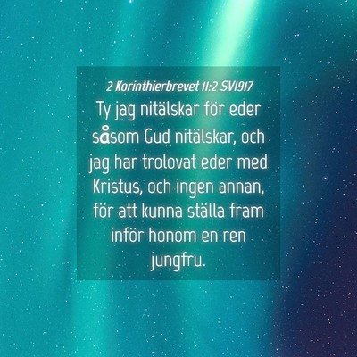 Picture 04 - 2 Korinthierbrevet 11:2 SV1917 - Ty jag nitälskar för eder såsom Gud - Bible Verse Picture
